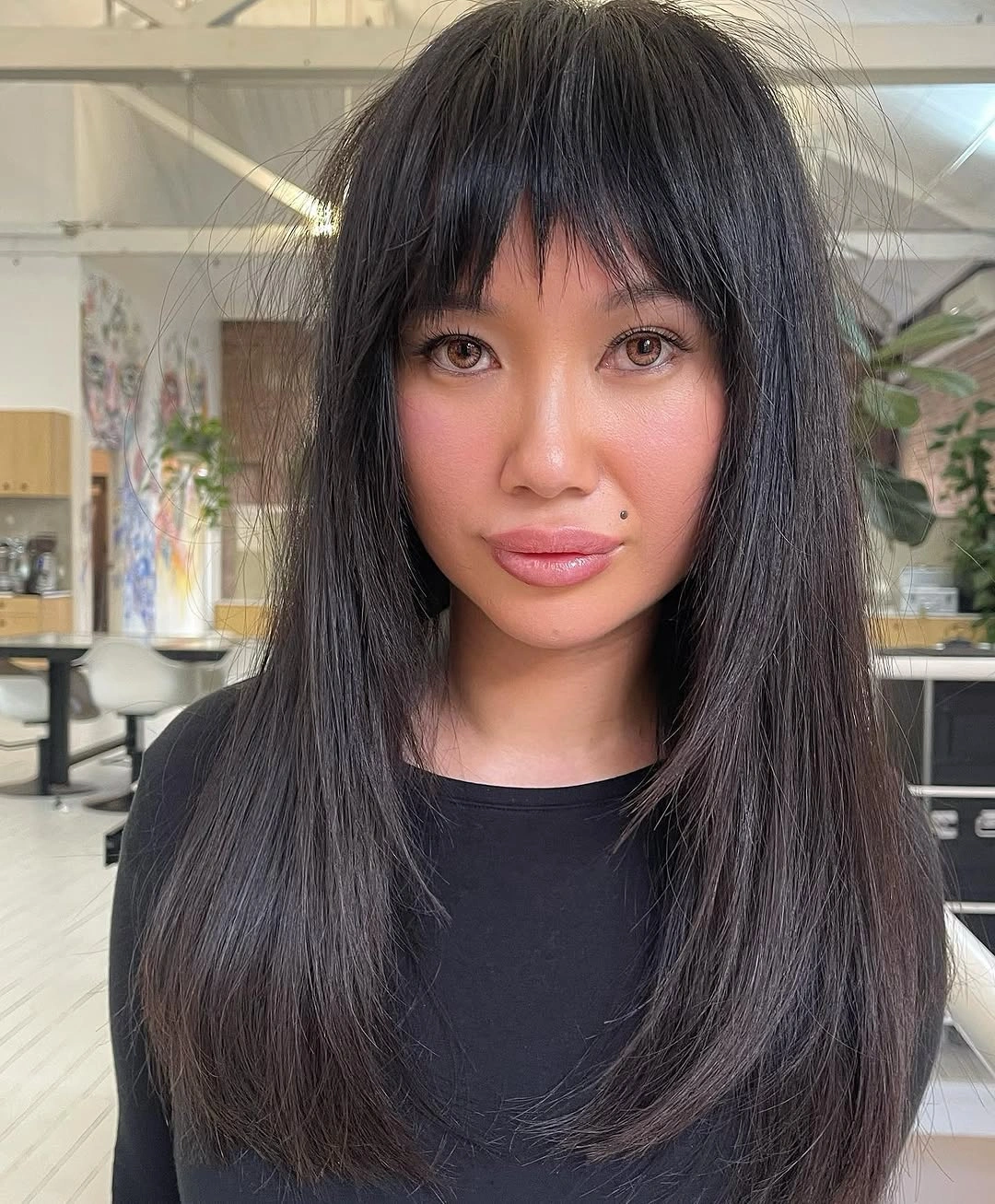 choppy medium layered hair Classic Face-Framing Layers With Feathered Fringe