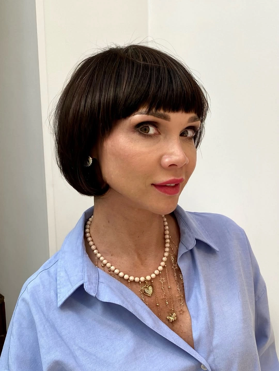 fall bob haircut ideas 2026 Classic Rounded Bob With Precision Micro Bangs