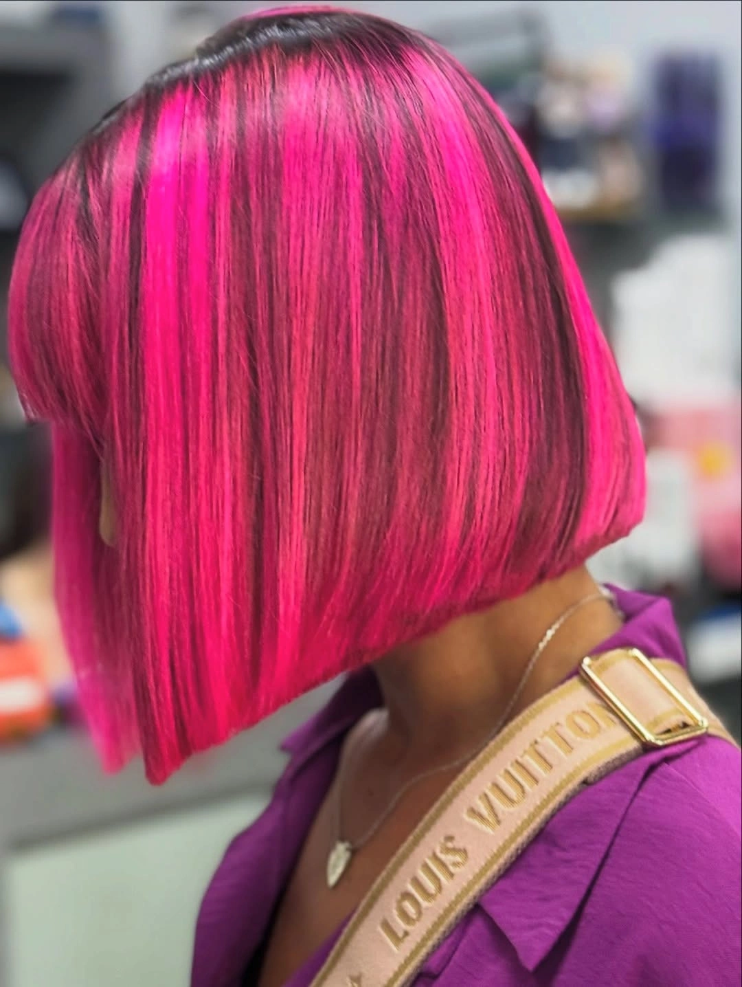 fall bob haircut ideas 2026 Bold Neon Pink Bob for Women Who Love Breaking the Rules