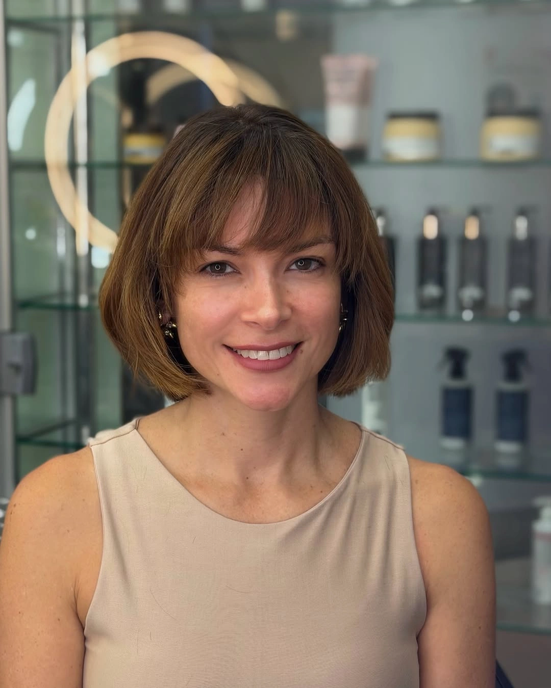 fall French Bob 2026 Polished Chestnut French Bob With Wispy Bangs