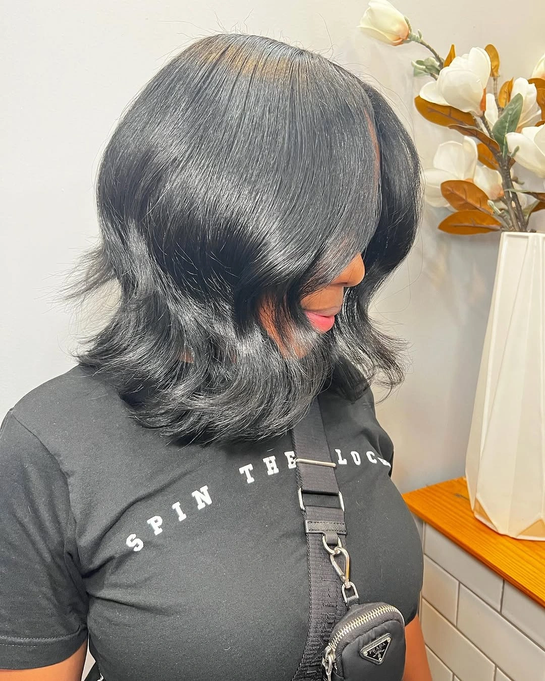fall hair colors for black women 2026 Classic Glossy Black Blowout That Never Misses