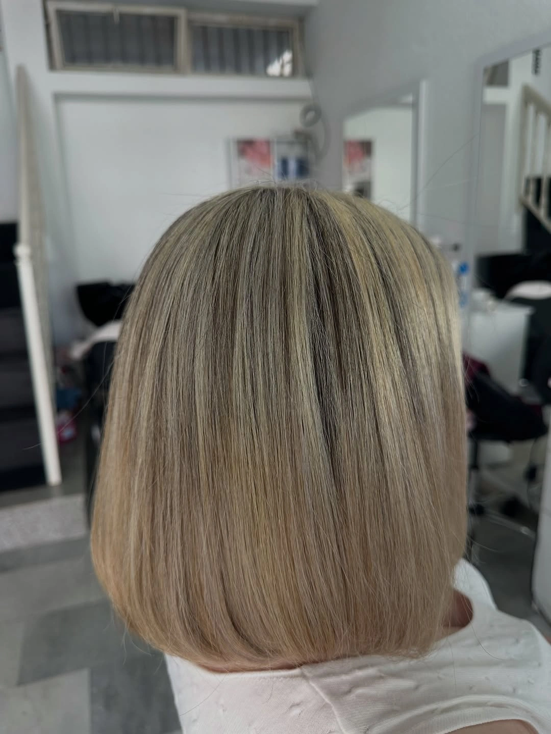 Fall hair colour ideas 2026 Soft Mushroom Blonde Precision Bob
