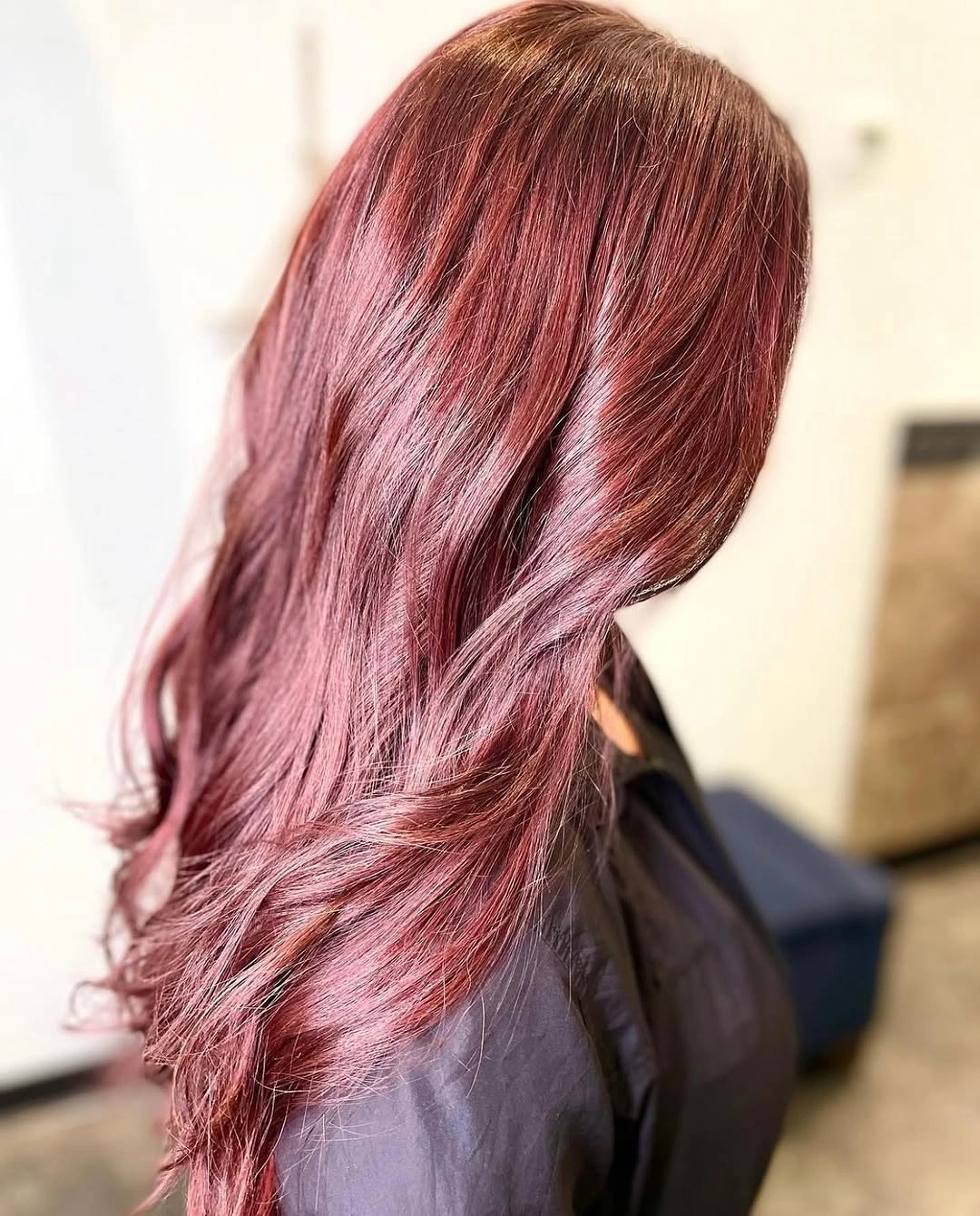 fall haircuts for women 2026 Deep Cherry Wine Layers With Silky Shine
