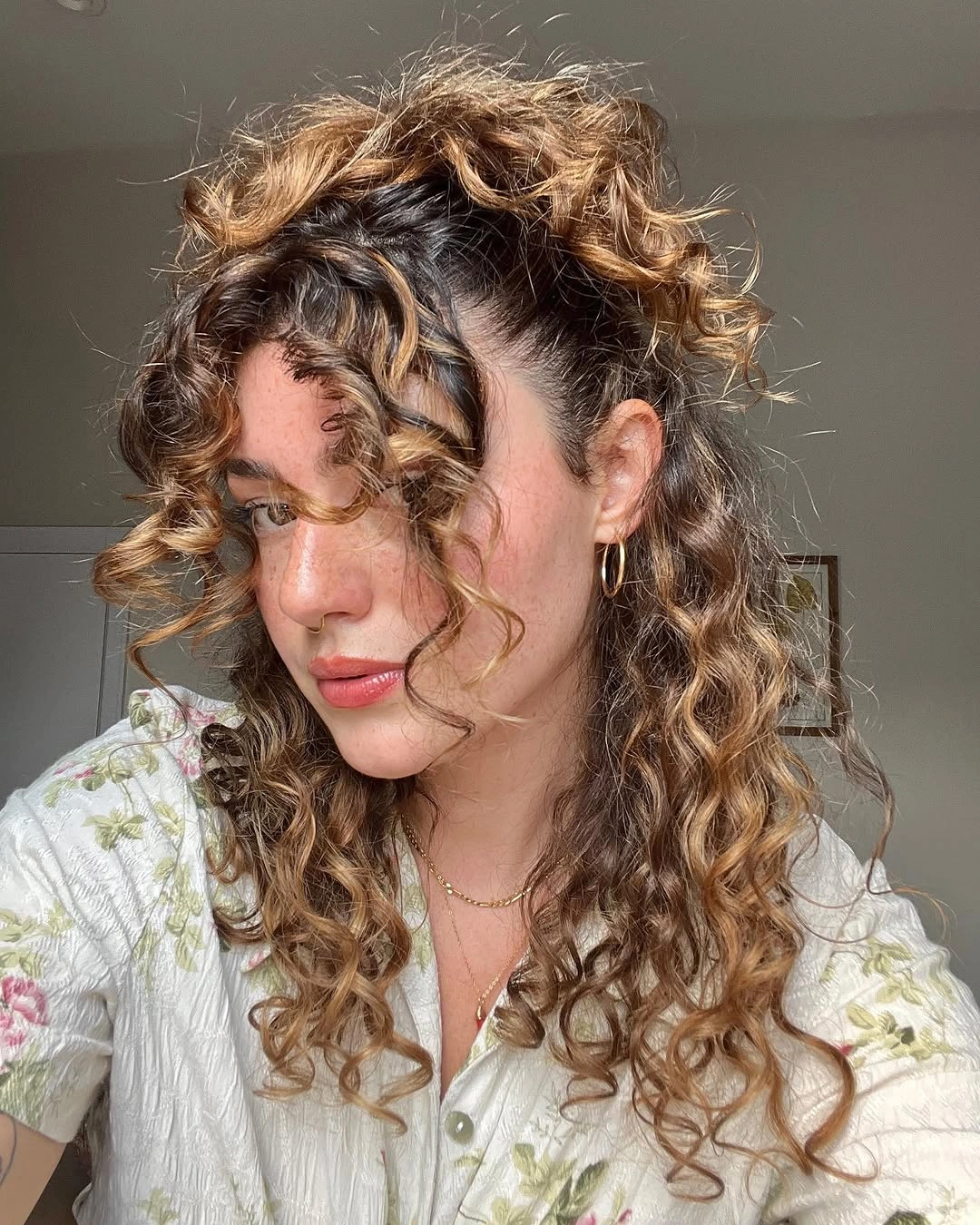 fall hairstyles 2026 Defined Curly Half-Up Style Full of Natural Texture
