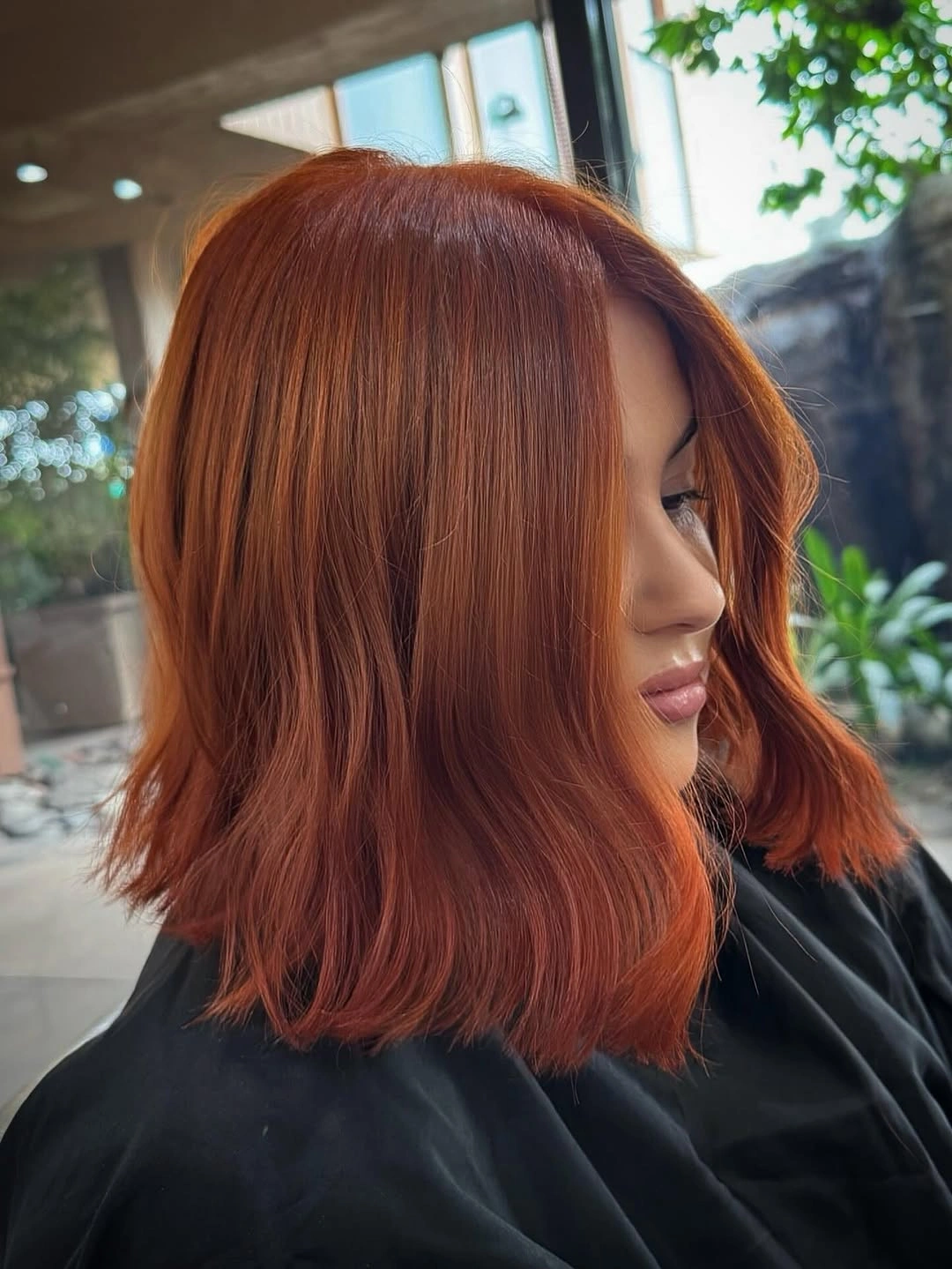 fall hairstyles 2026 Classic Cinnamon Lob with Sleek Shine and Soft Movement