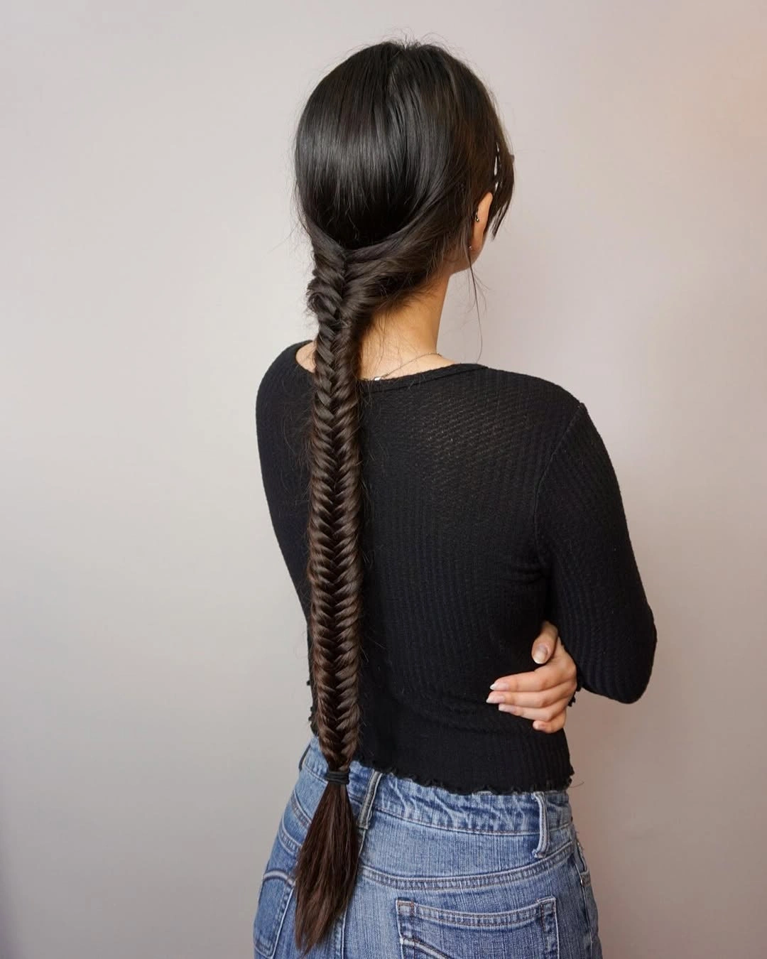 fall hairstyles for long hair 2026 Elegant Fishtail Braid for Busy Autumn Mornings