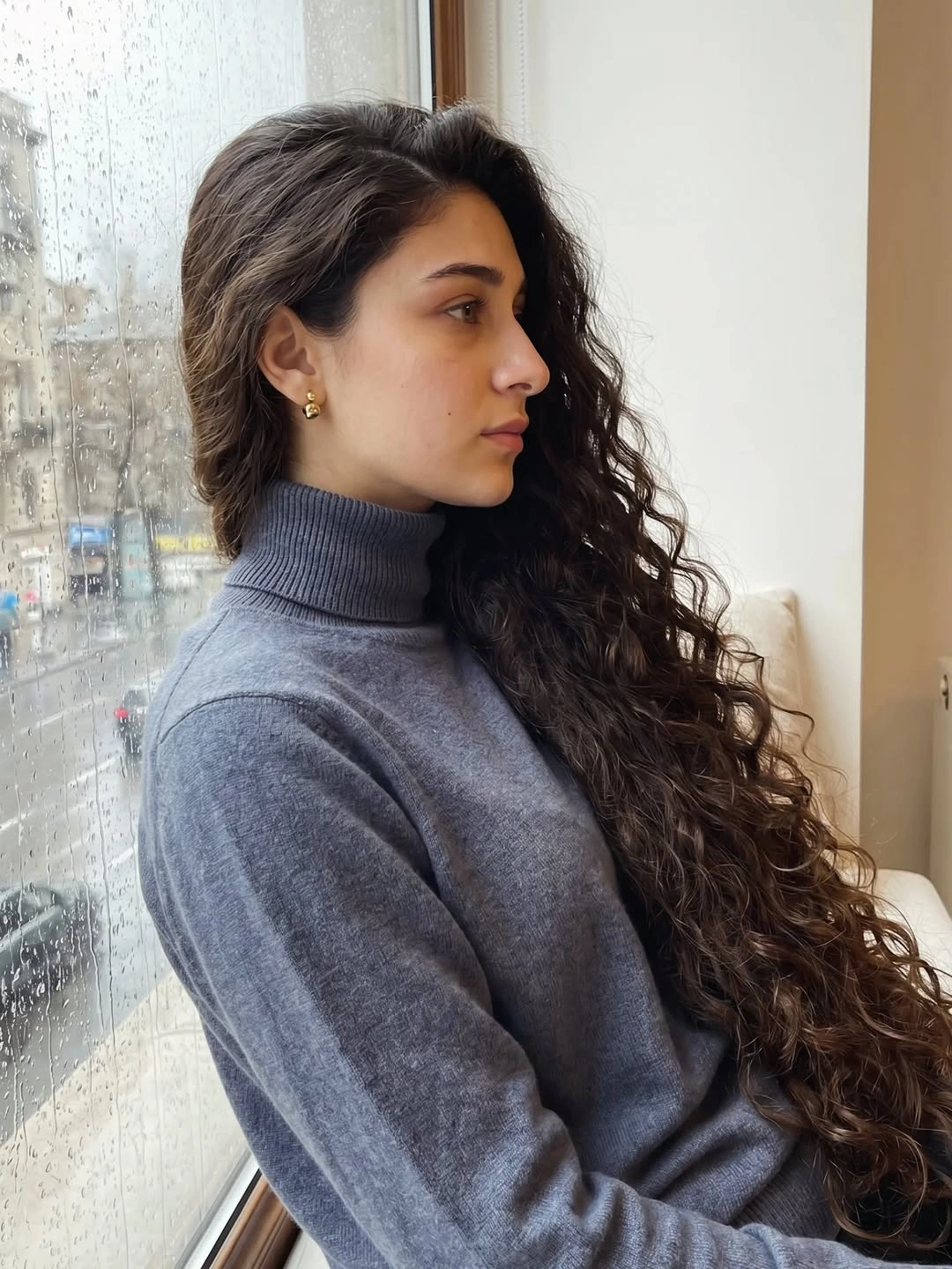 fall hairstyles for long hair 2026 Defined Natural Curls with Cozy Sweater Style