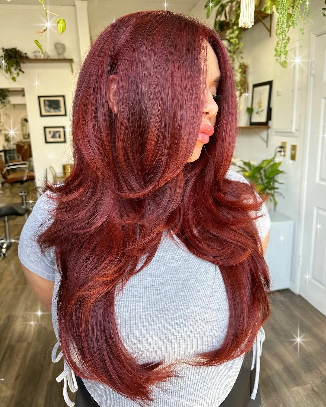 fall hairstyles for long hair 2026 Rich Auburn Layers Full of Autumn Warmth