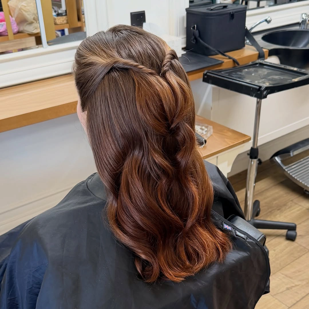 Fall hairstyles for office 2026 Twisted Half-Up Waves for an Effortless Professional Finish