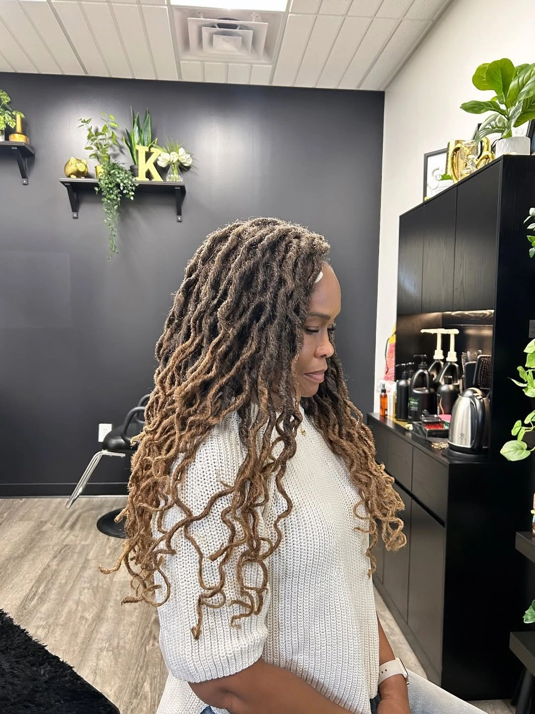 Fall hairstyles for office 2026 Elegant Long Locs with Natural Office Confidence