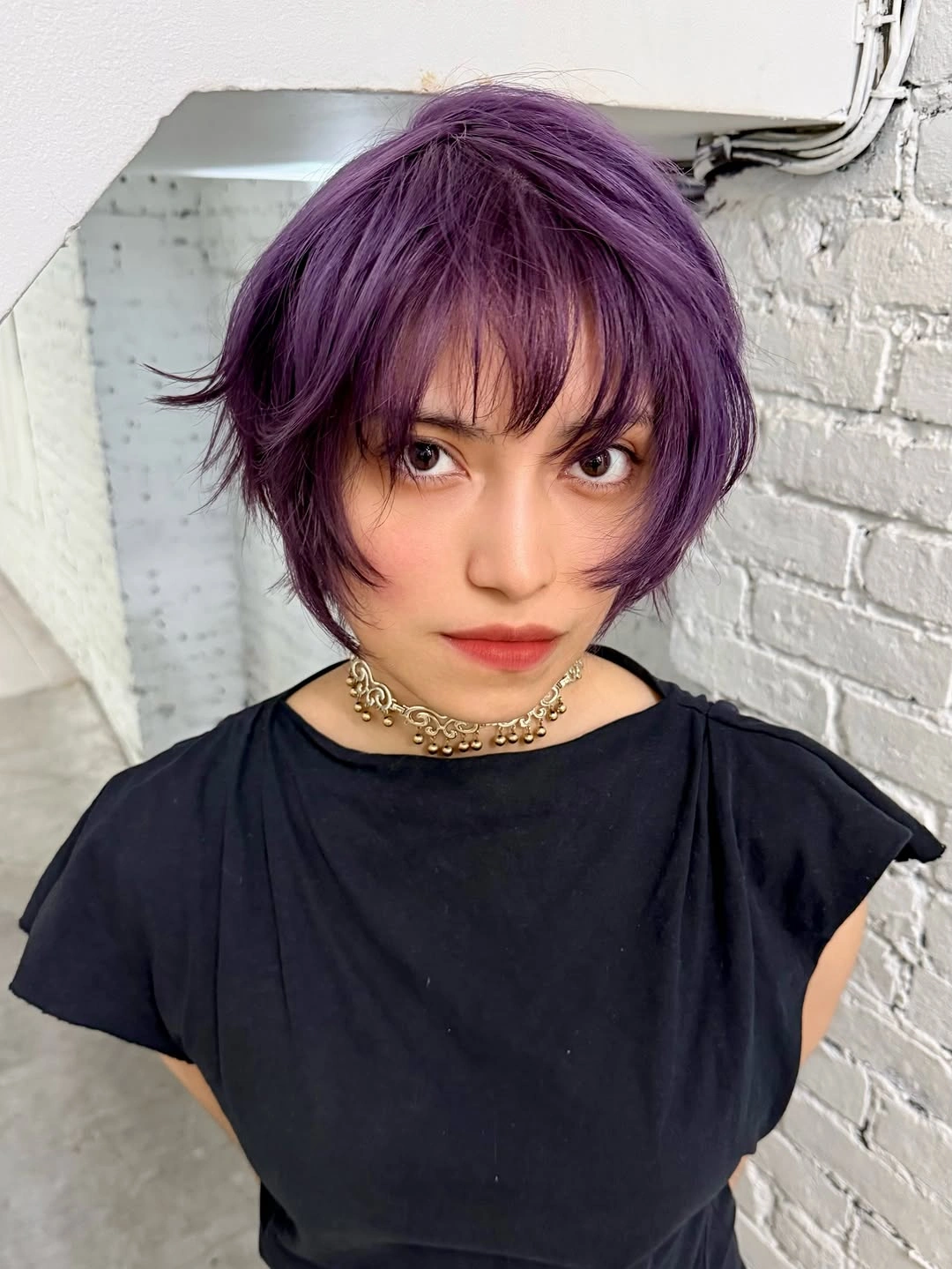 Fall hairstyles for short hair 2026 Soft Violet French Bob With Wispy Layers