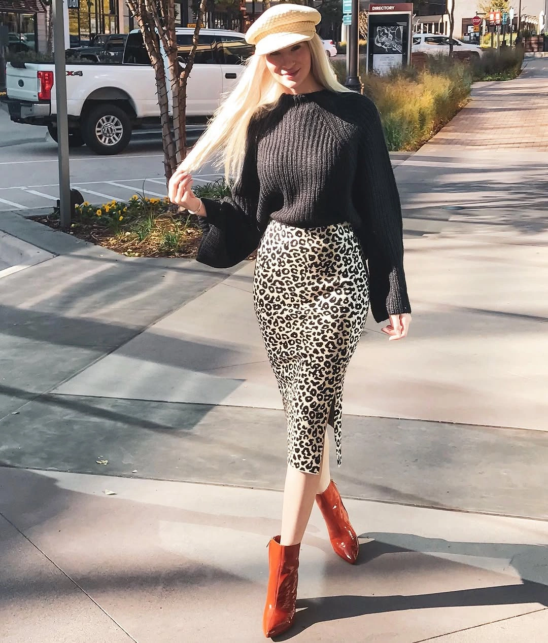 midi skirt fall outfit 2026 Leopard Print with Confident Autumn Energy