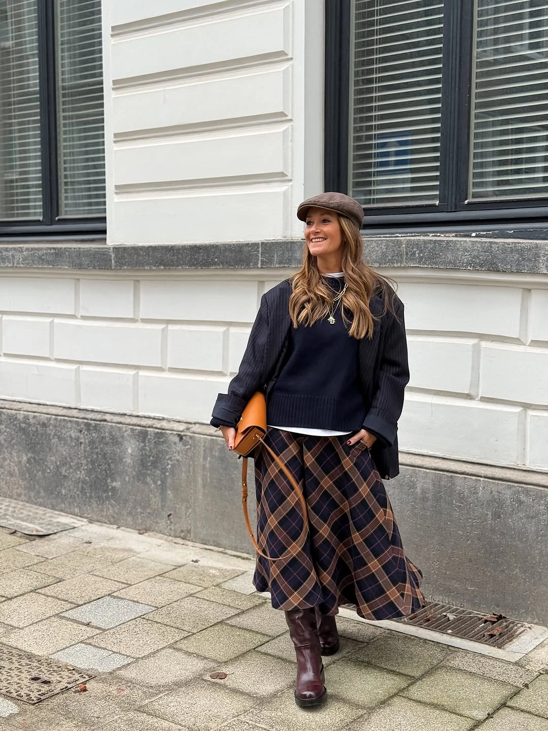 midi skirt fall outfit 2026 Classic Plaid with Heritage Charm