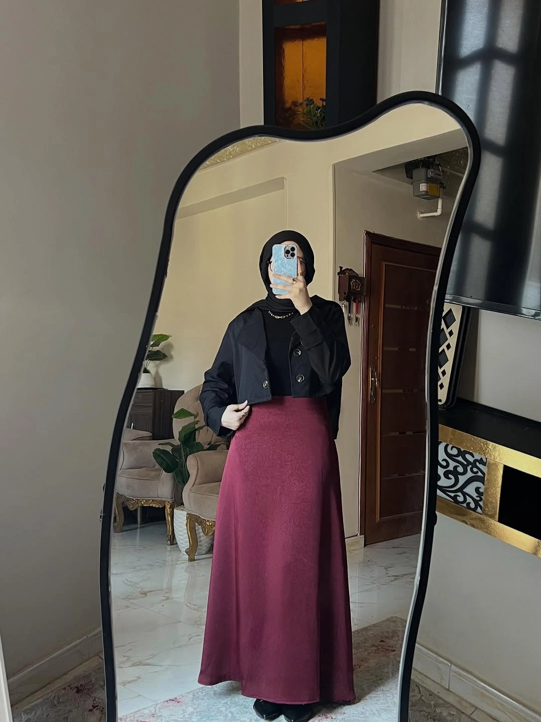 midi skirt fall outfit 2026 Rich Burgundy Makes a Sophisticated Statement