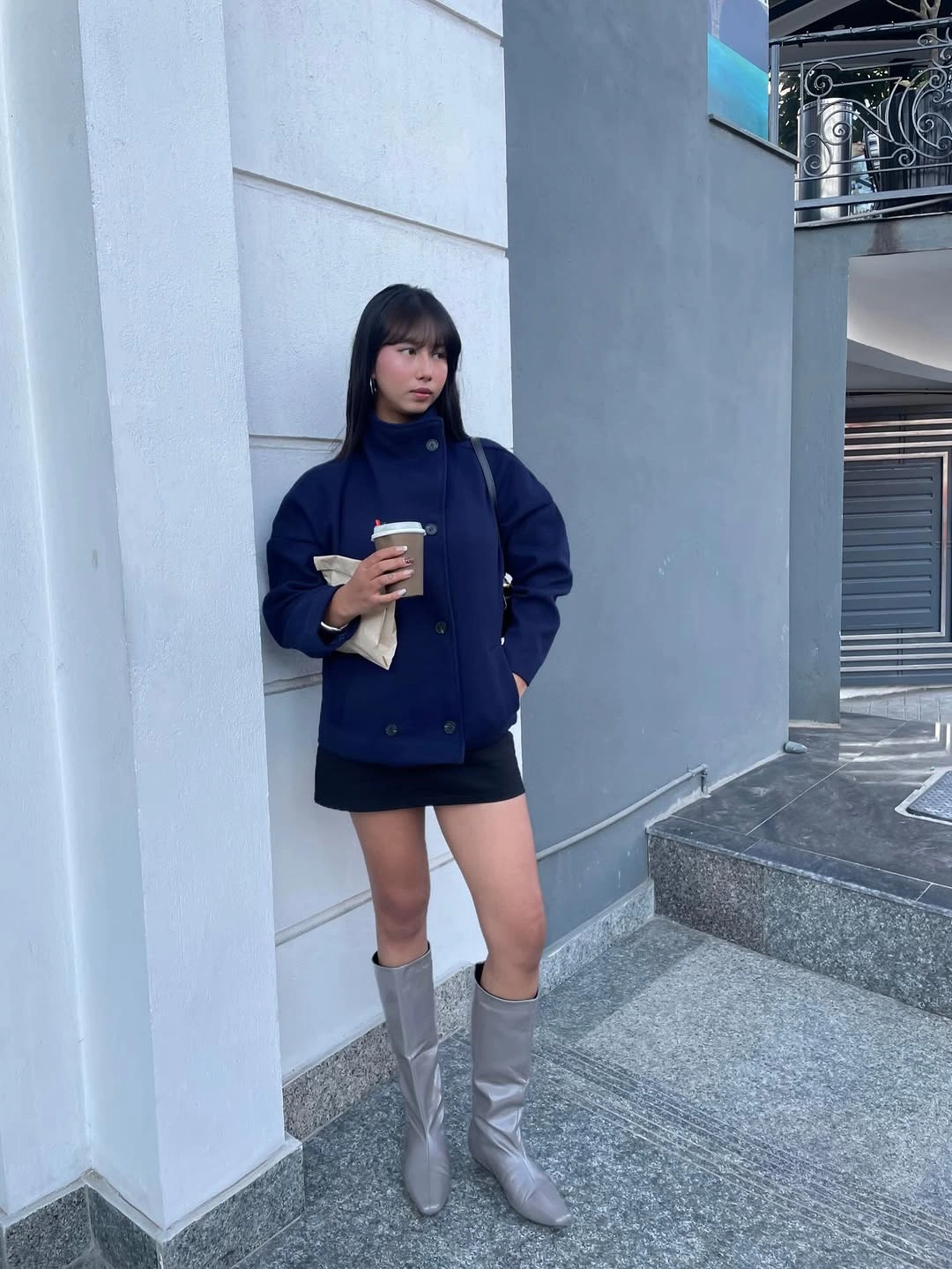 fall outfits with peacoat 2026 Bold Navy and Tall Boots for Cool Fall Days