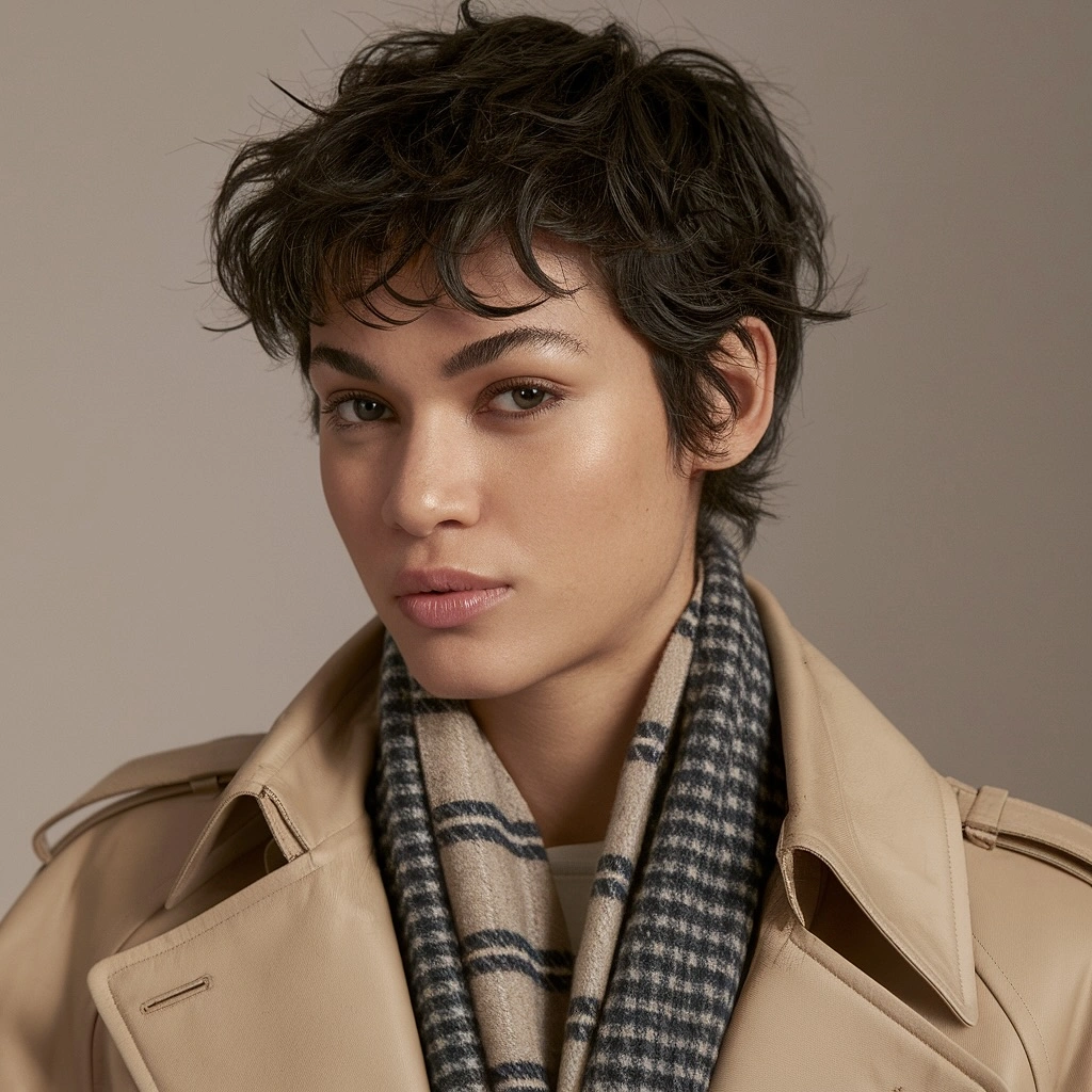fall pixie haircut ideas 2026 Tousled Parisian Pixie With Soft Waves