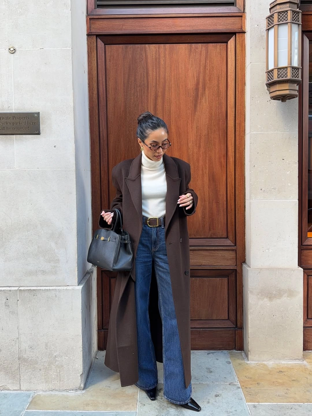 fall professional outfits women 2026 Dark Denim And Chocolate Layers That Always Feel Sophisticated