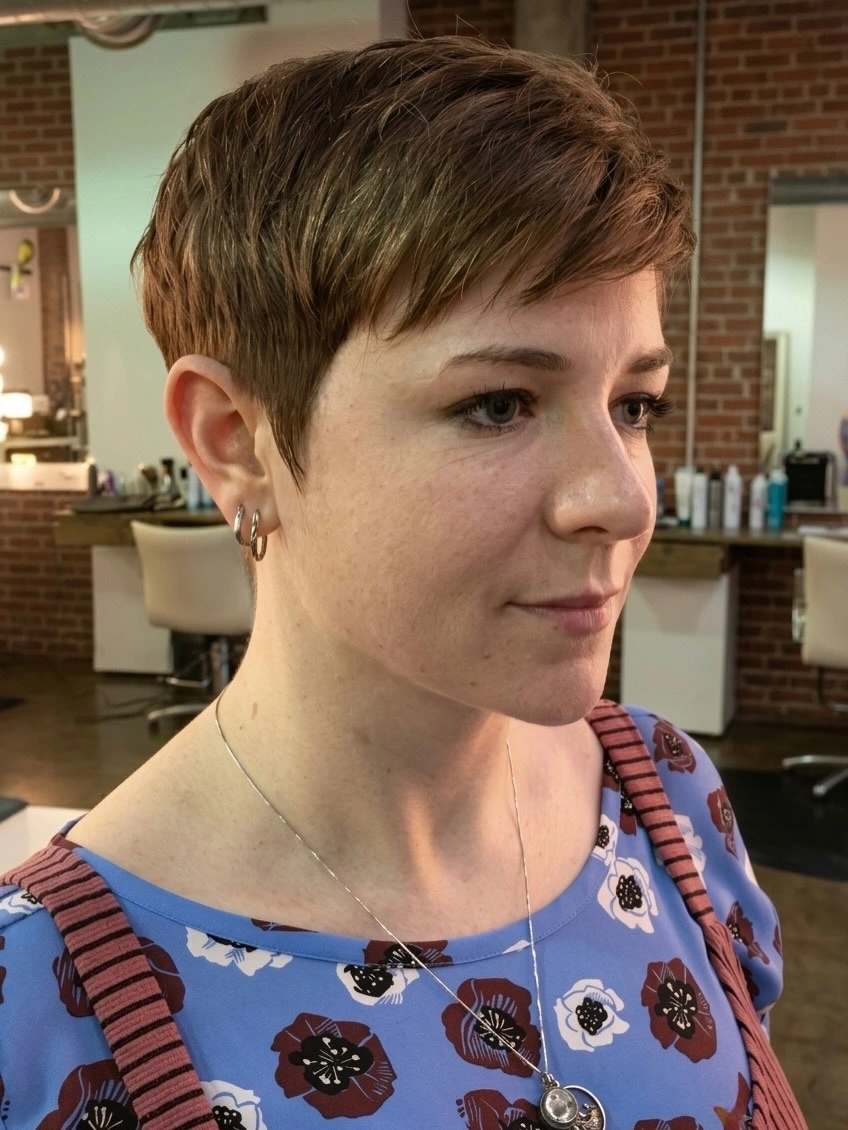 fall short haircuts 2026 Classic Textured Pixie With Soft Side Layers