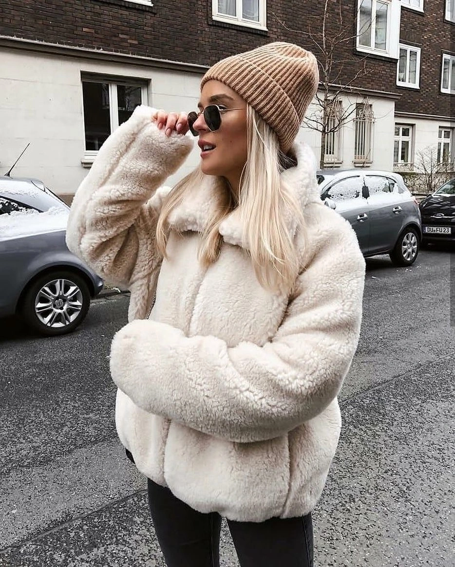 faux fur jacket Soft Cream Comfort for Everyday Winter Walks