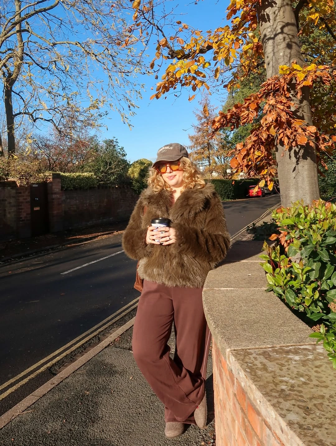 faux fur jacket Relaxed Brown Faux Fur for Weekend Coffee Runs