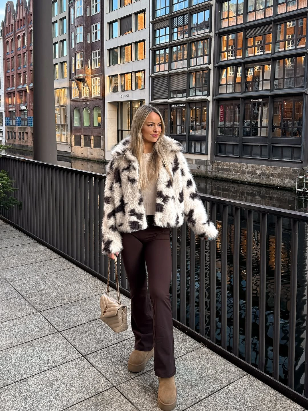 faux fur jacket Playful Monochrome Texture with Modern Animal Print