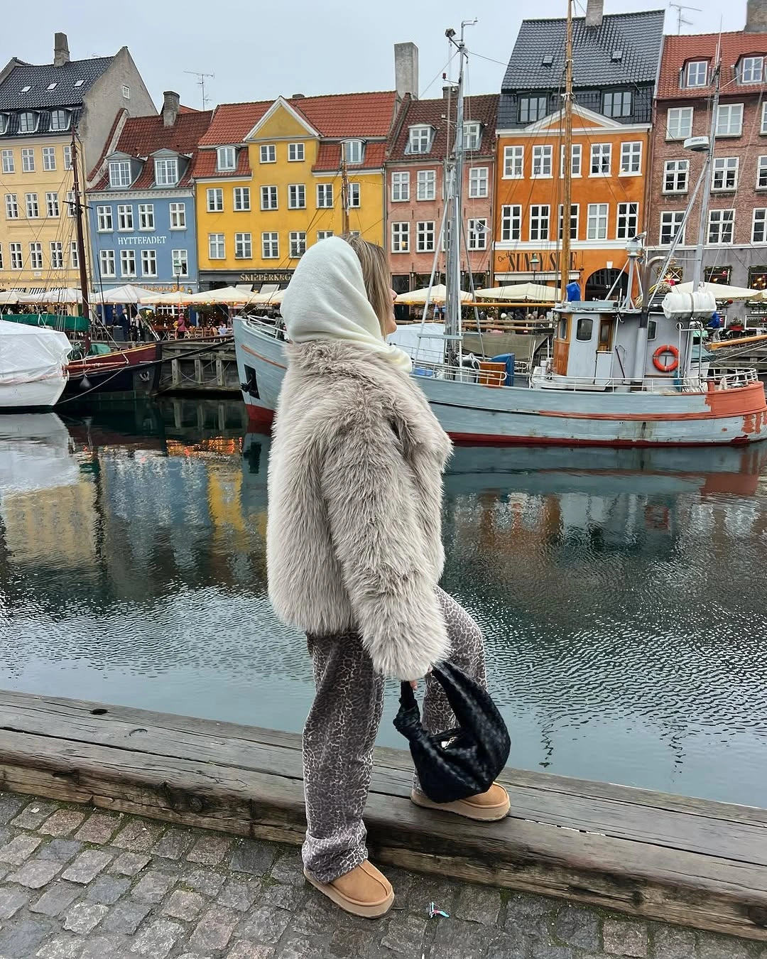 faux fur jacket Soft Winter Neutrals by the Waterfront