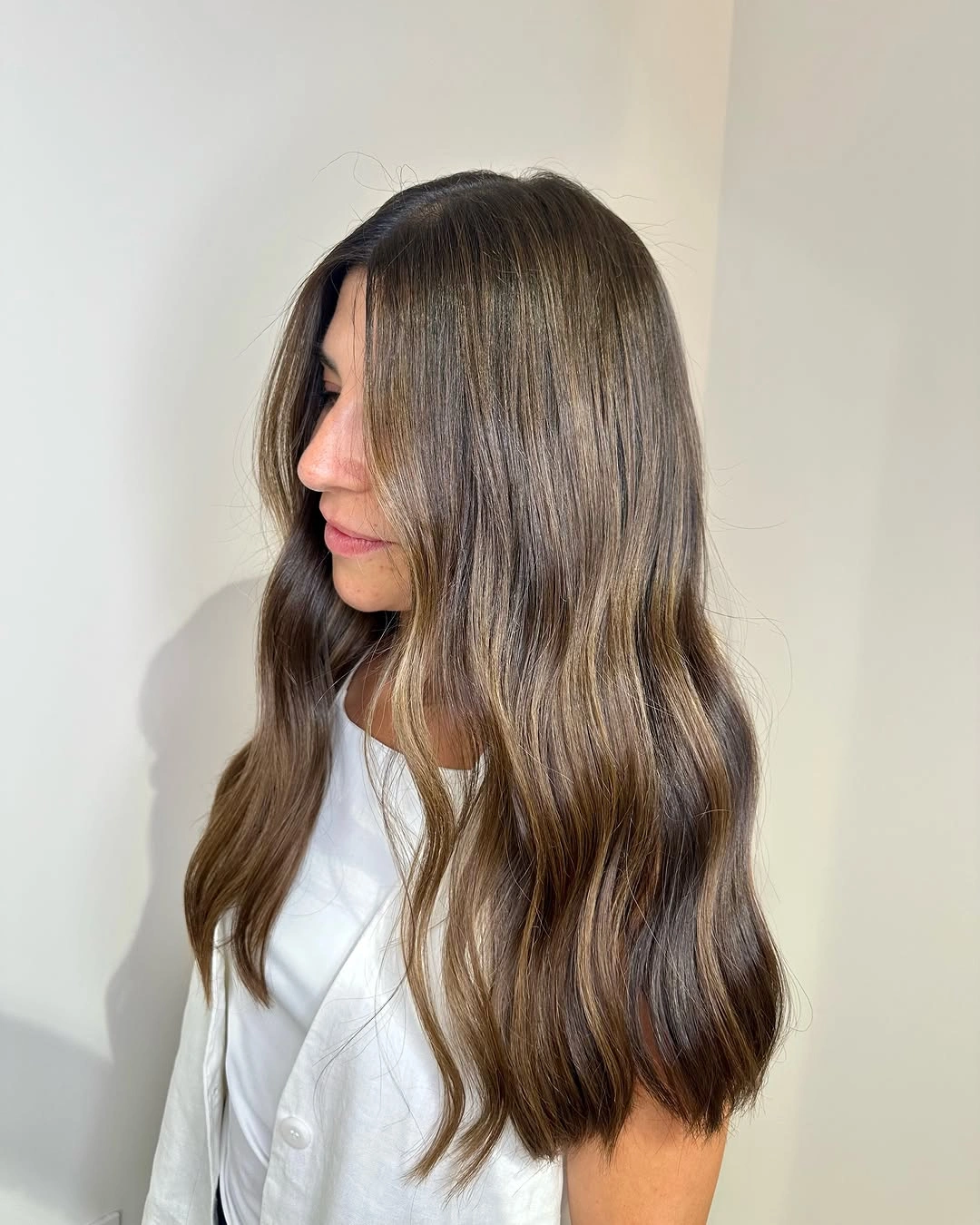full head babylights blonde on brown hair Soft Mocha Babylights With Seamless Everyday Elegance