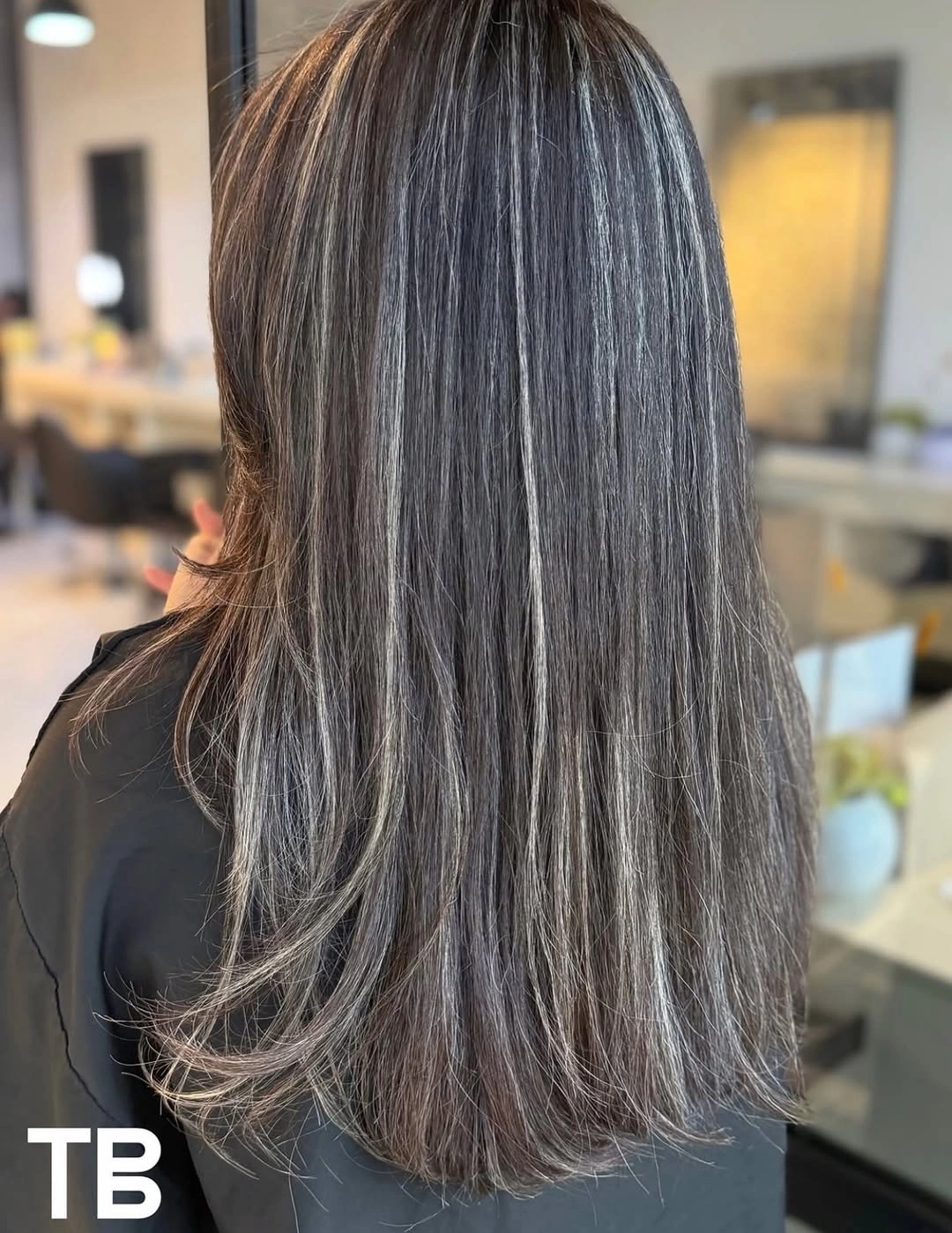 full head babylights blonde on brown hair Cool Brunette With Ultra-Fine Ash Babylights