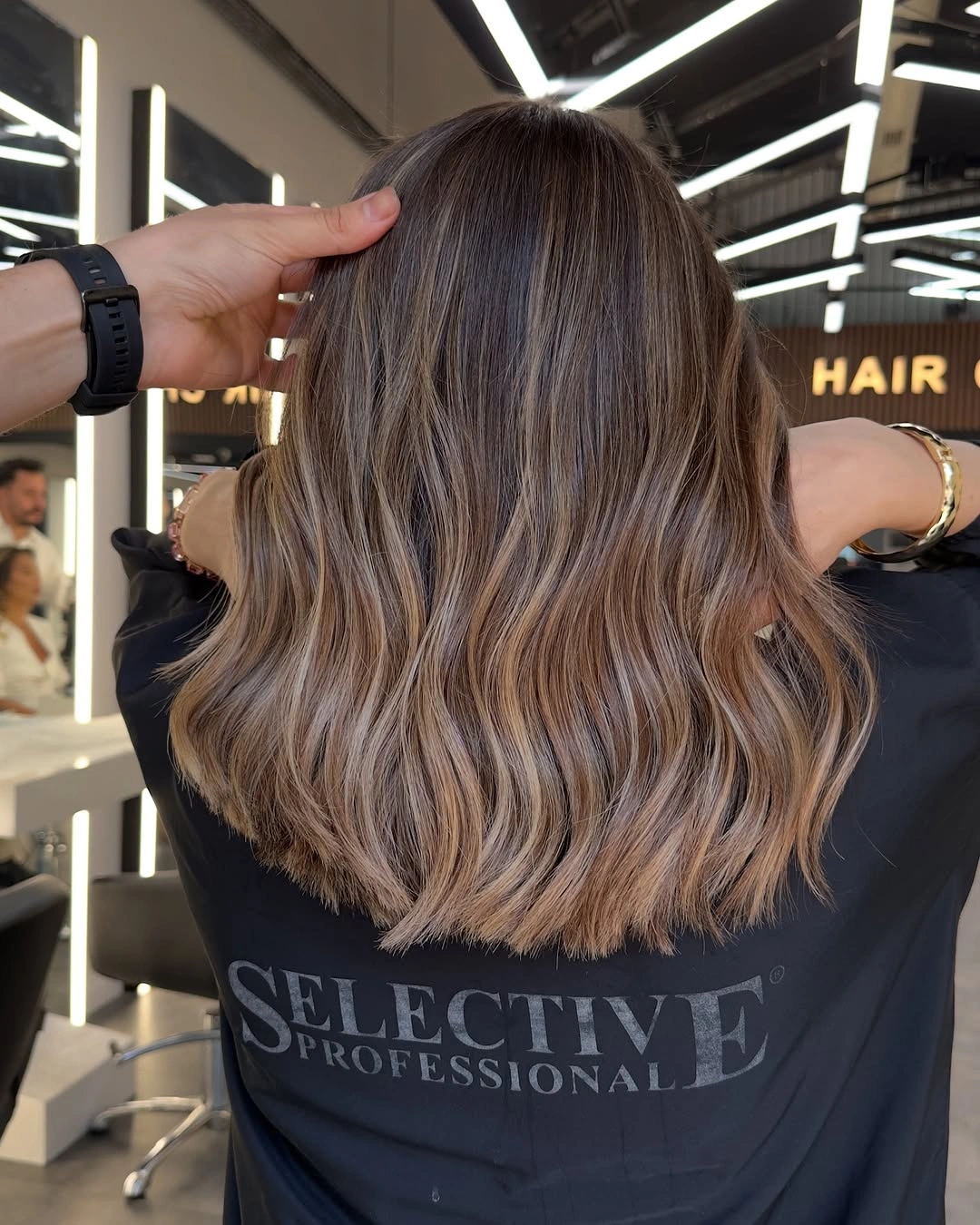 full head babylights blonde on brown hair Dimensional Brunette Waves With Subtle Balayage Finish