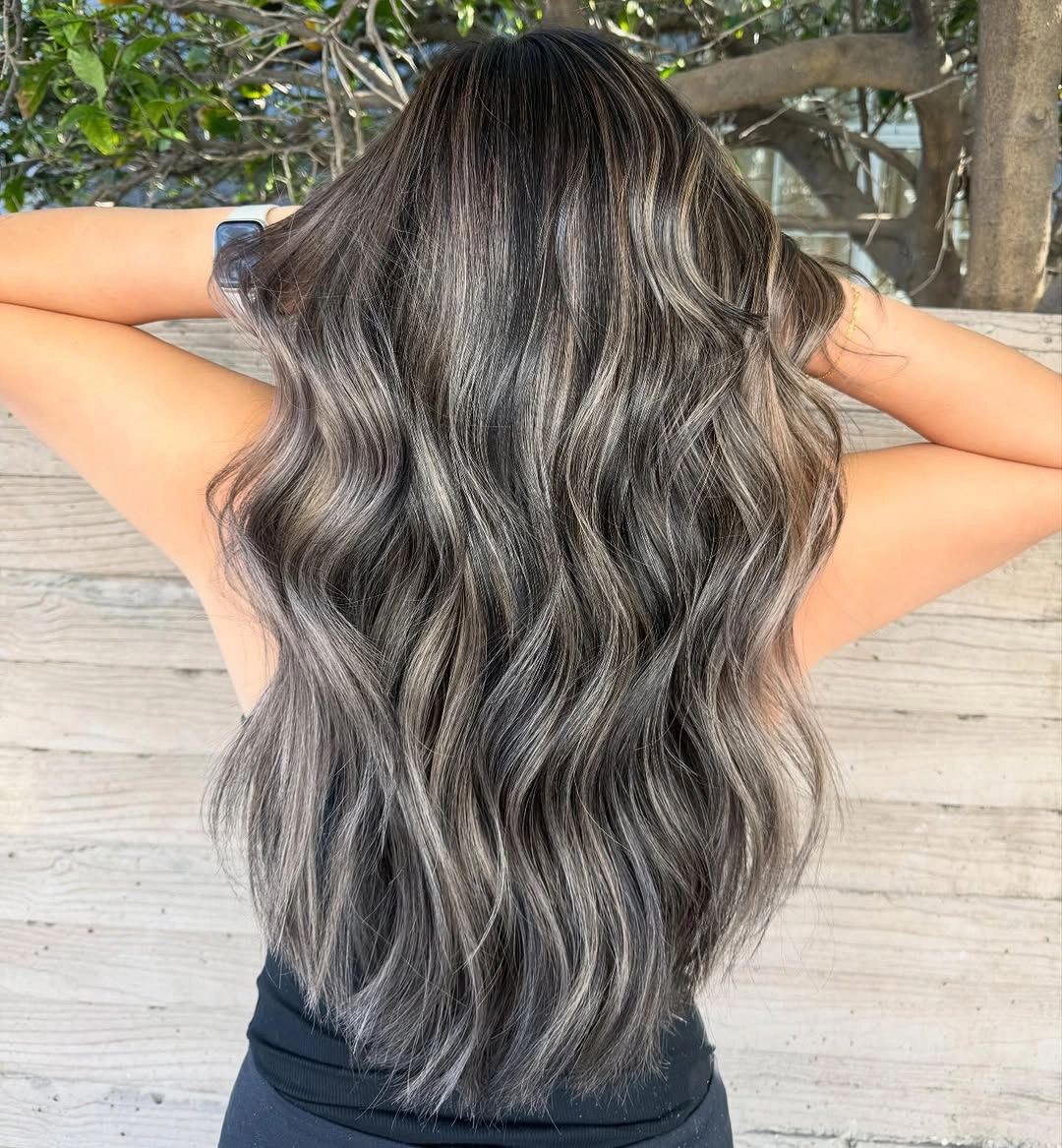 full head babylights blonde on brown hair Cool Ash Babylights With Smoky Dimension