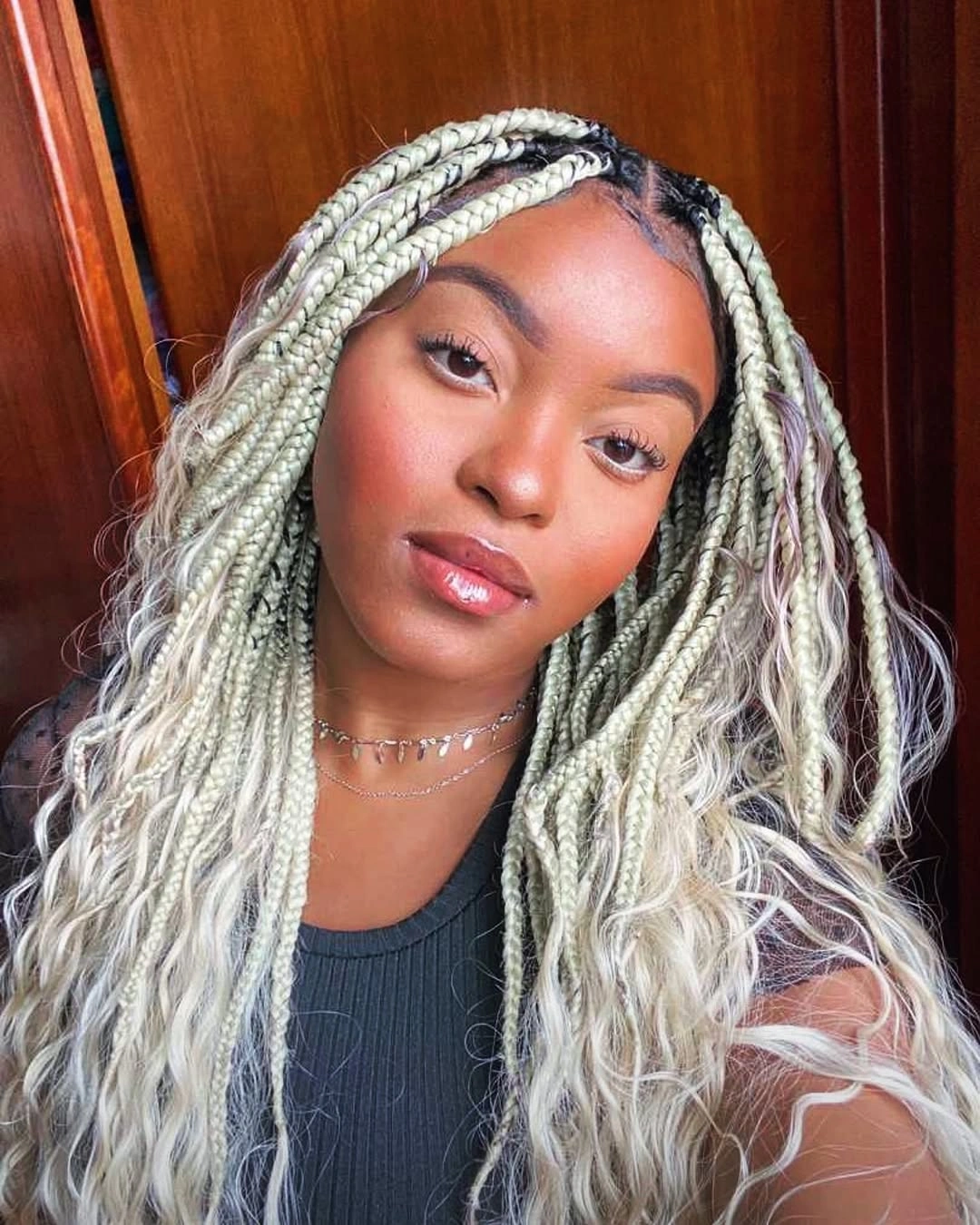 goddess braid Platinum Blonde Goddess Braids with Flowing Boho Waves