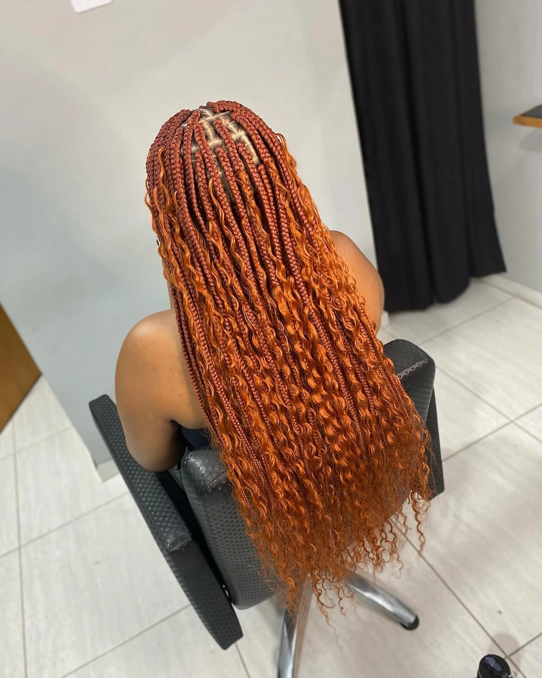 goddess braid Copper Ginger Goddess Braids with Cascading French Curl Ends
