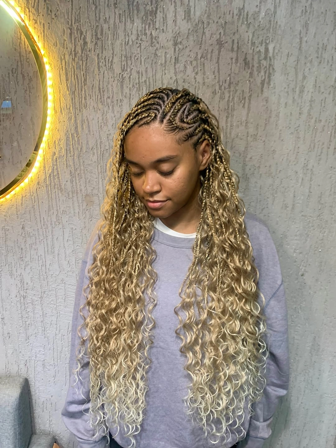 goddess braid Honey Blonde Goddess Braids with Spiral Boho Texture