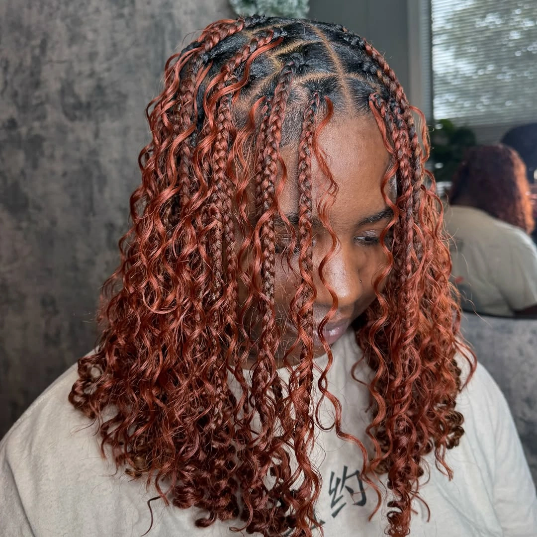 goddess braid Copper Ginger Goddess Braids with Modern Knotless Movement