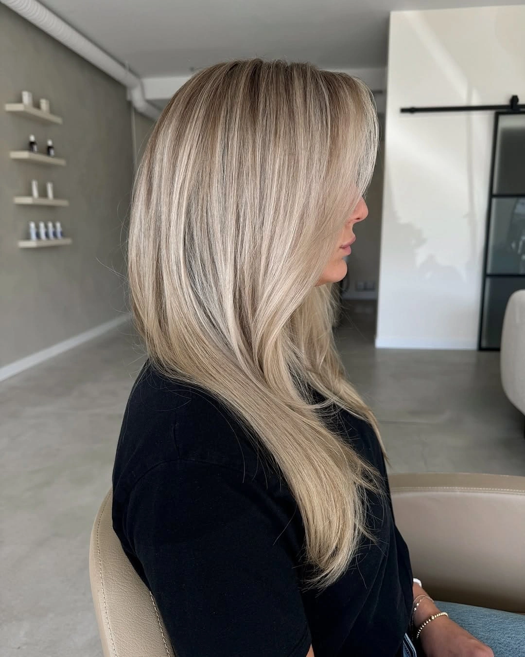 Hair Lowlights: Color Ideas and Inspiration Soft Champagne Blonde With Hidden Depth