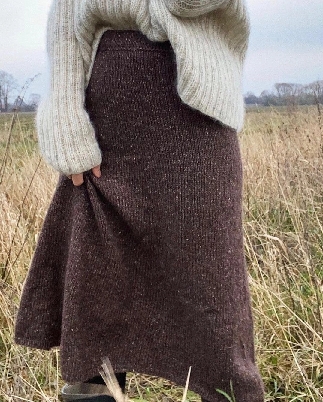 knit skirt outfits fall 2026 Rich Brown Knits for Cozy Autumn Weekends