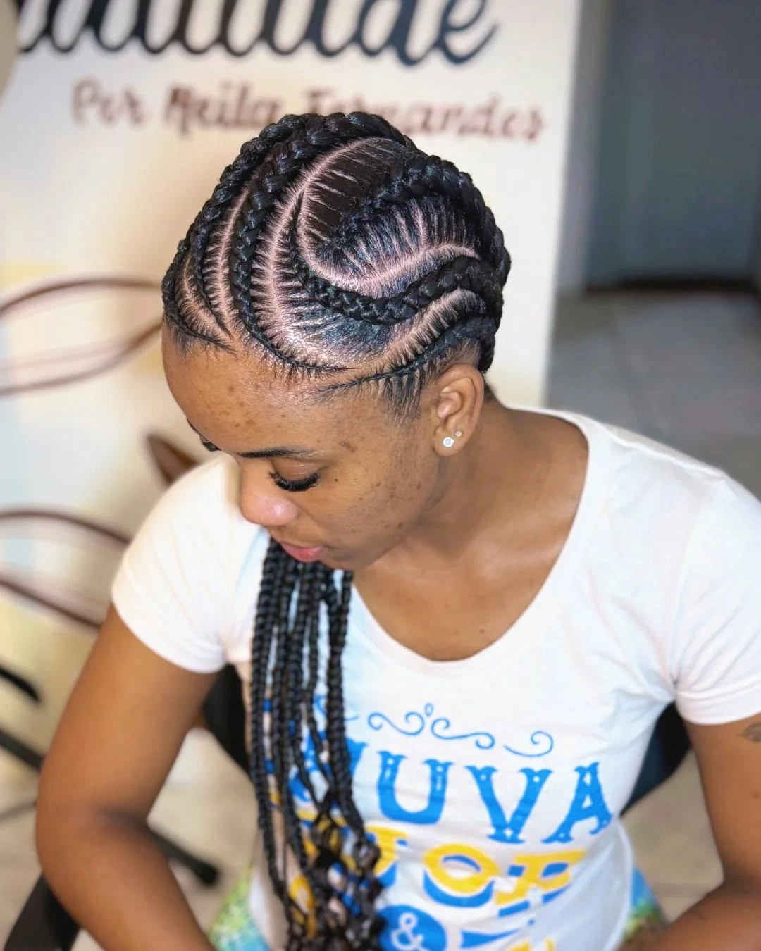 lemonade braid hairstyle Large Lemonade Braids With Sculpted Curved Patterns