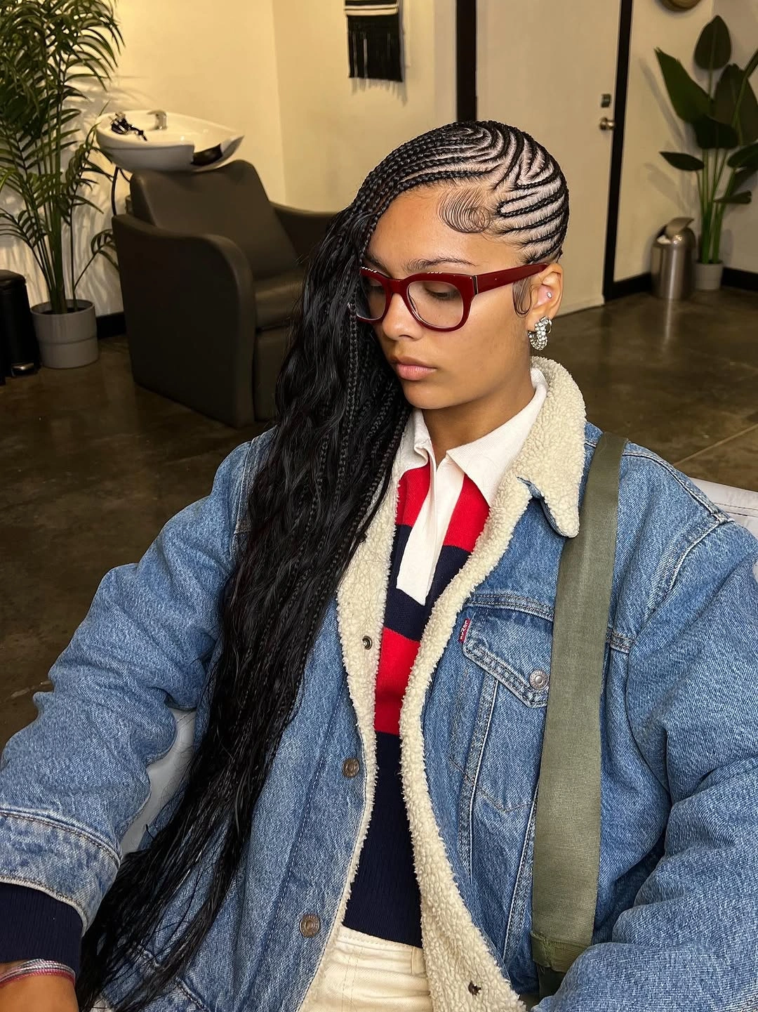 lemonade braid hairstyle Classic Long Lemonade Braids With Clean Side Parting