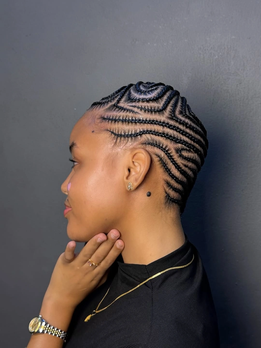 lemonade braid hairstyle Intricate Geometric Lemonade Braids With Artistic Patterns