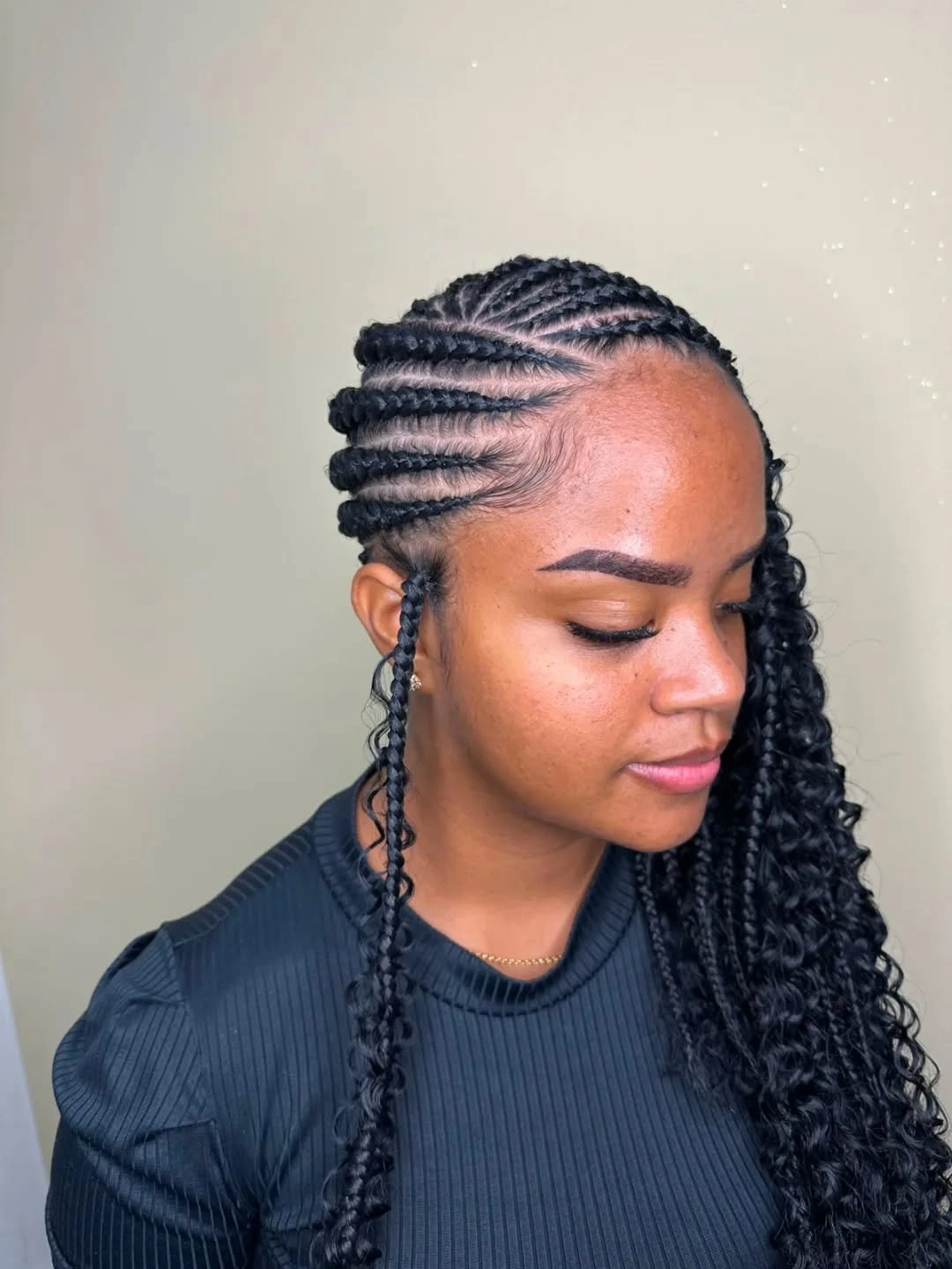 lemonade braid hairstyle Boho Lemonade Braids With Loose Curly Texture