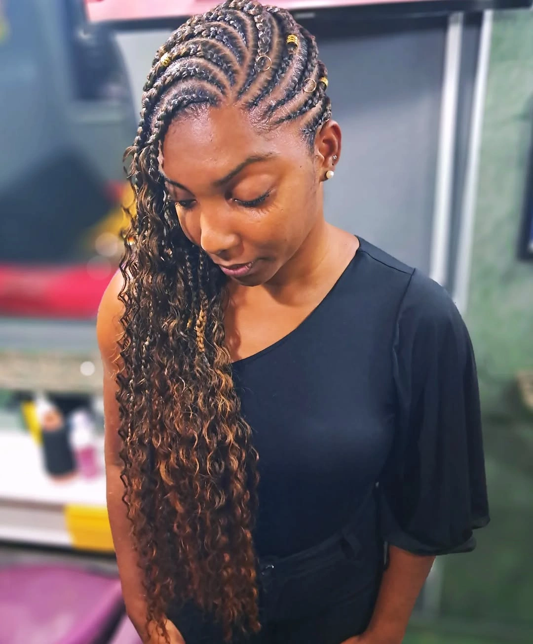 lemonade braid hairstyle Long Curly Lemonade Braids With Soft Boho Texture