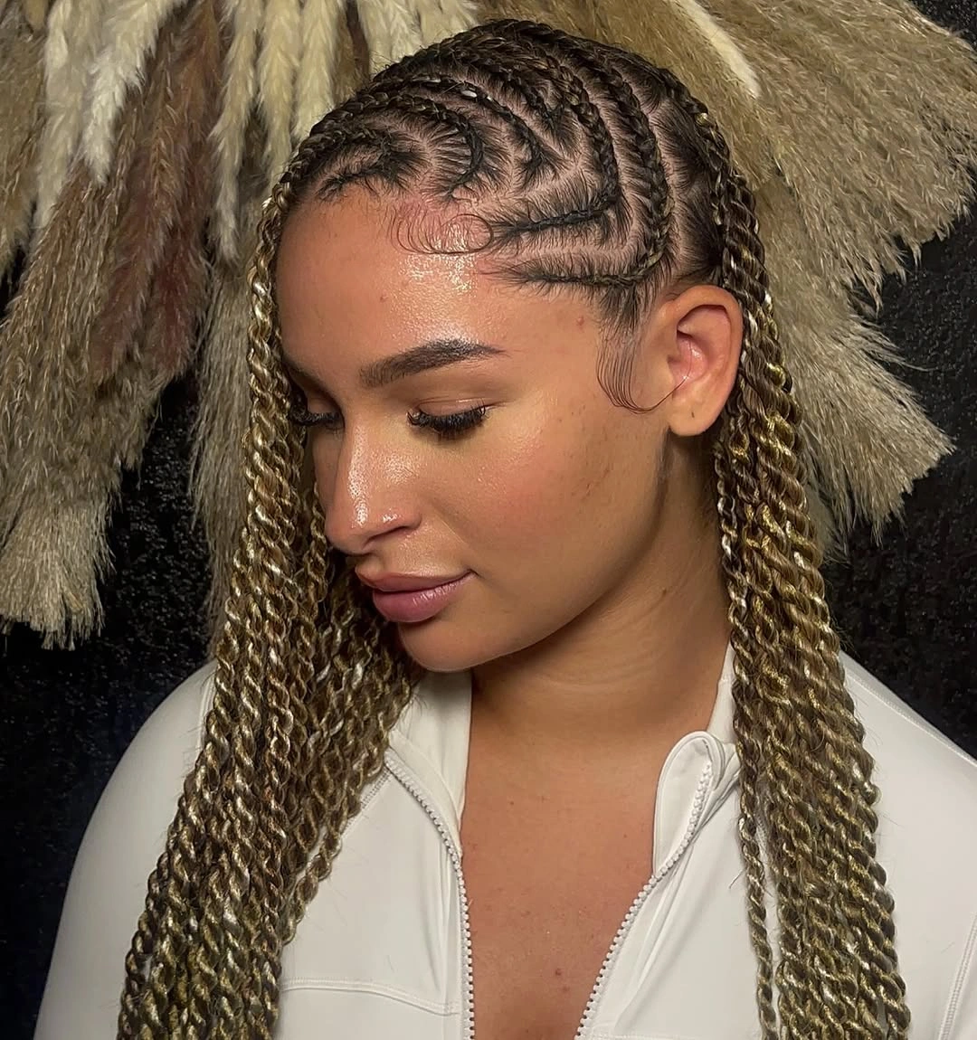 lemonade braid hairstyle Blonde Twist Lemonade Braids With Soft Dimension