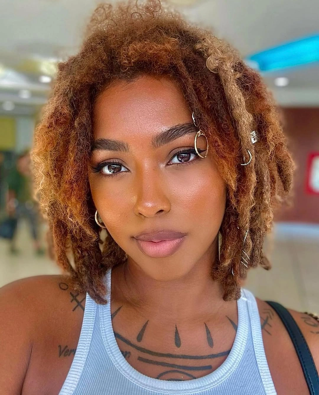 locs hairstyles for black women Soft Caramel Loc Bob with Natural Dimension