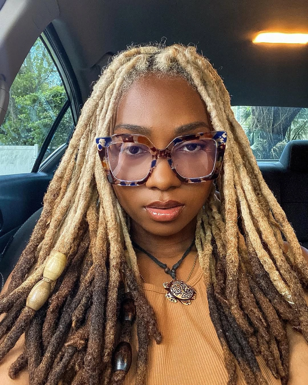 locs hairstyles for black women Blonde Ombre Locs with Statement Accessories