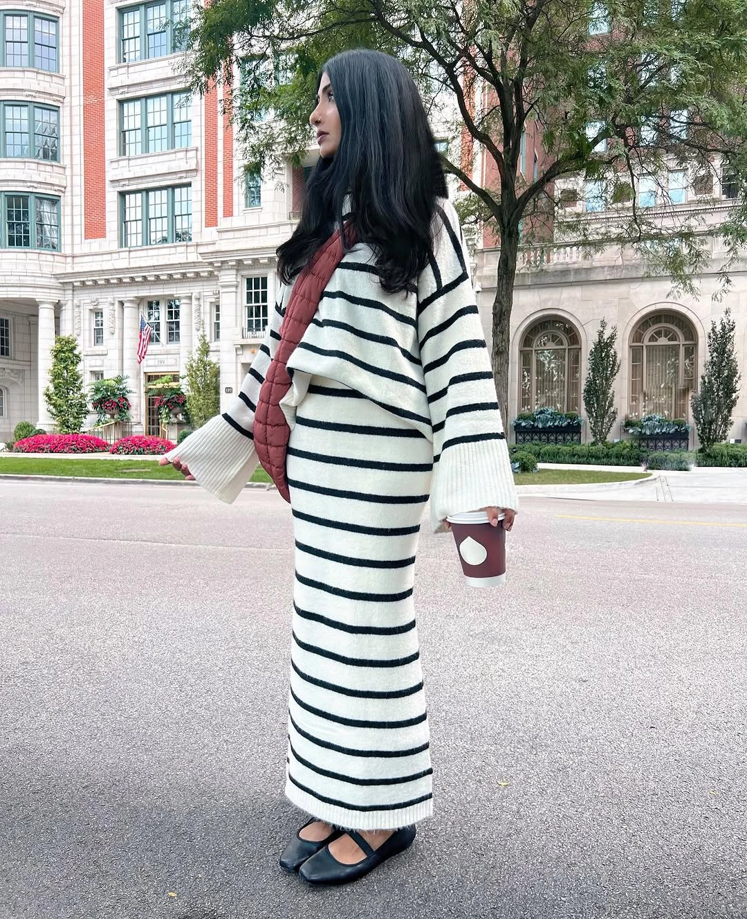 modest fall outfits 2026 Striped Knit Dresses With Quiet Parisian Charm