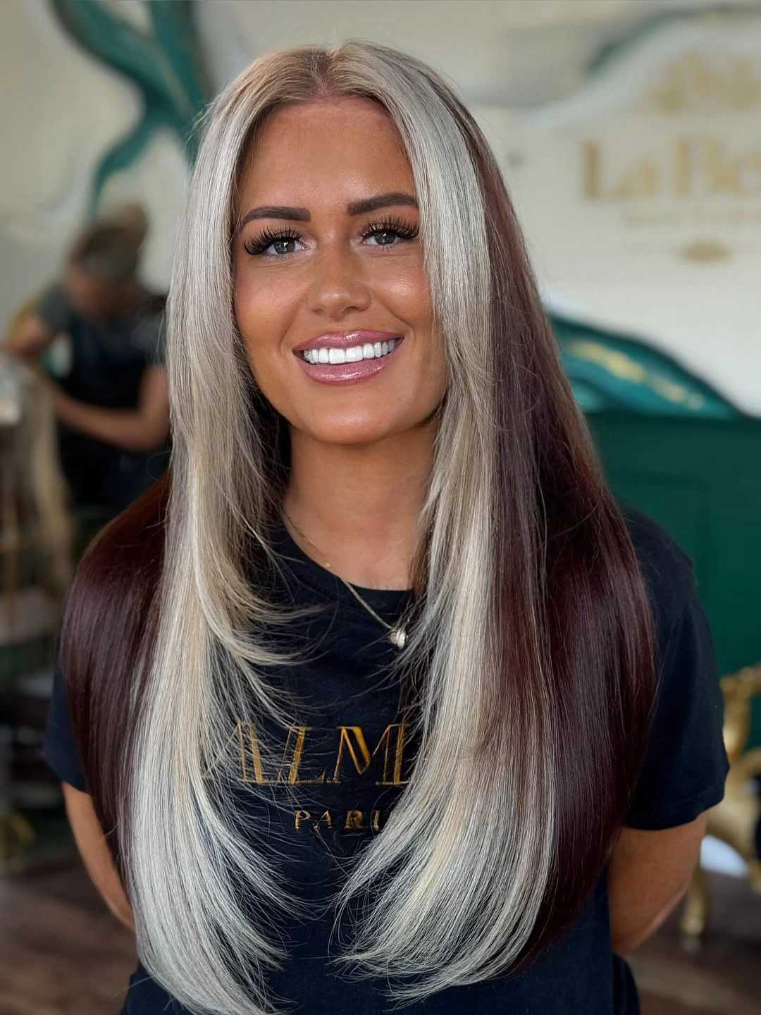 September hairstyles ideas 2026 Dark Hair With Blonde Money Piece Panels