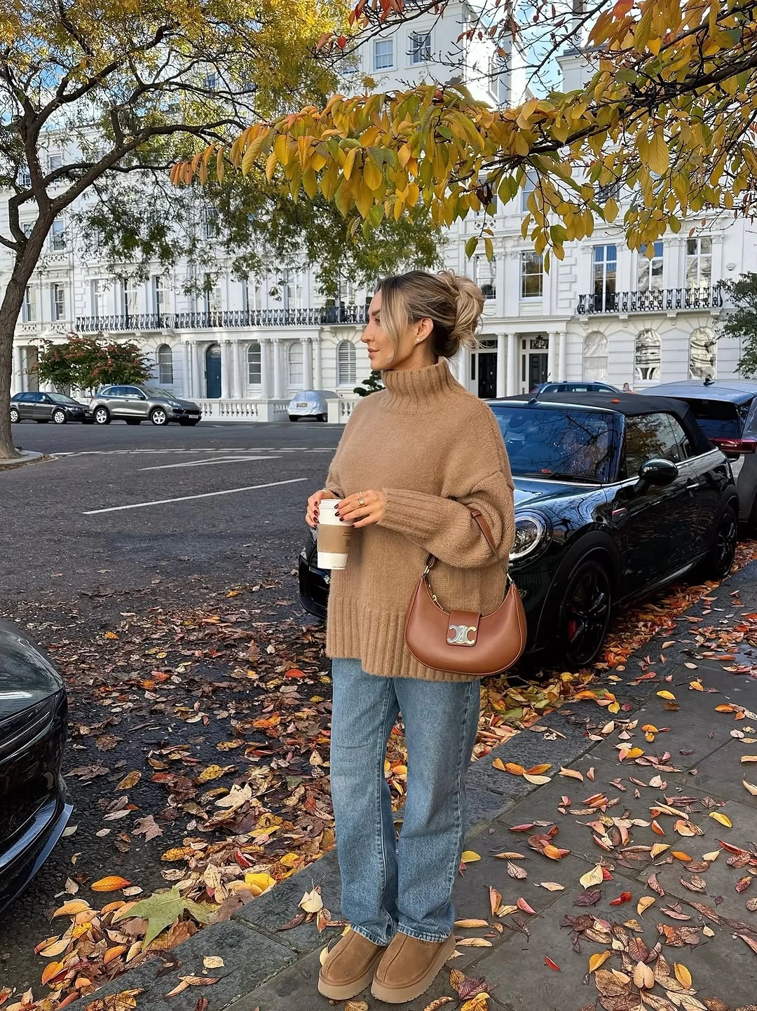 September outfits ideas 2026 Camel Sweater With Straight Leg Jeans