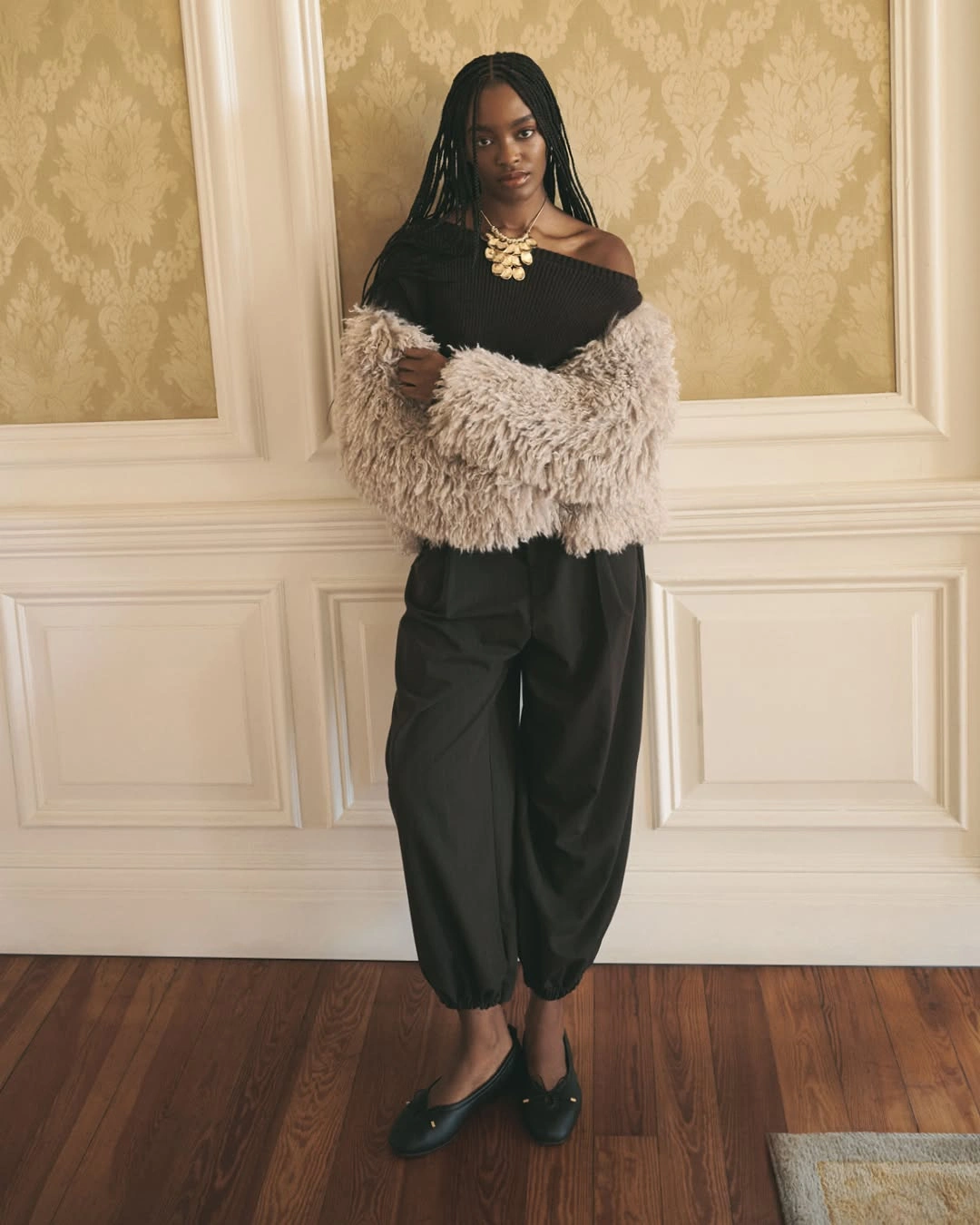 shaggy jacket Soft Ivory Layers with Modern Elegance
