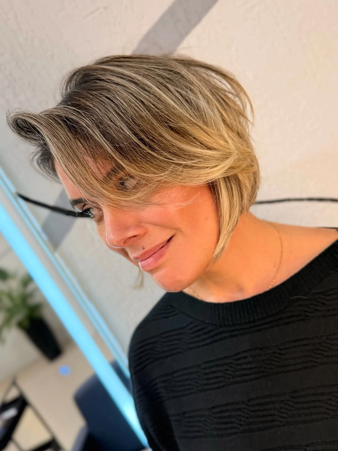 short bobbed hairstyle Voluminous Blonde Bob with Elegant Lift