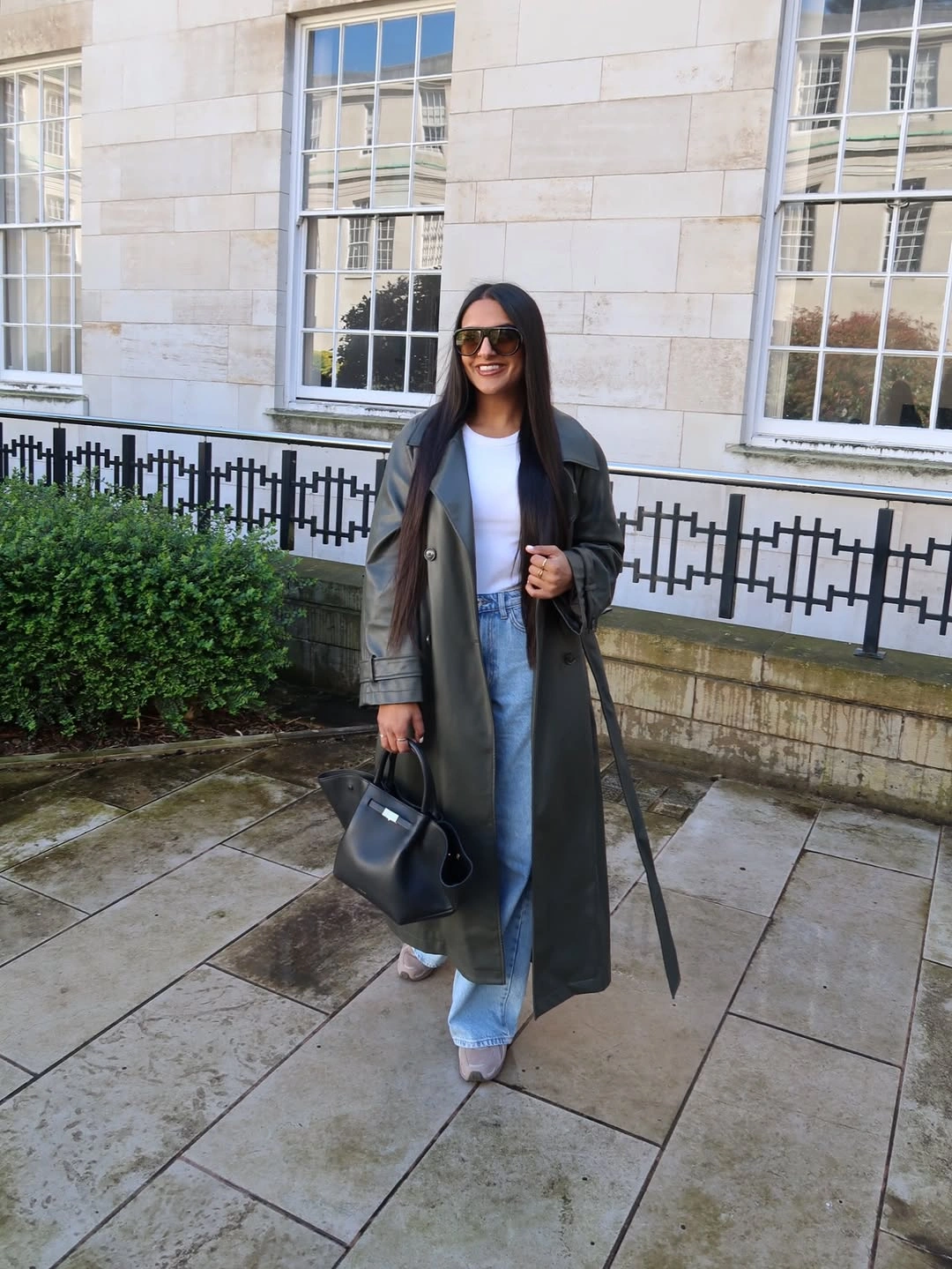 Trench coat fall outfits 2026 Deep Green Leather for a Fresh Take on Fall Classics